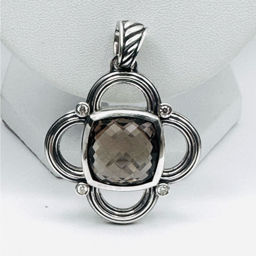 David Yurman Renaissance Smokey Quartz With Diamonds Pendant
